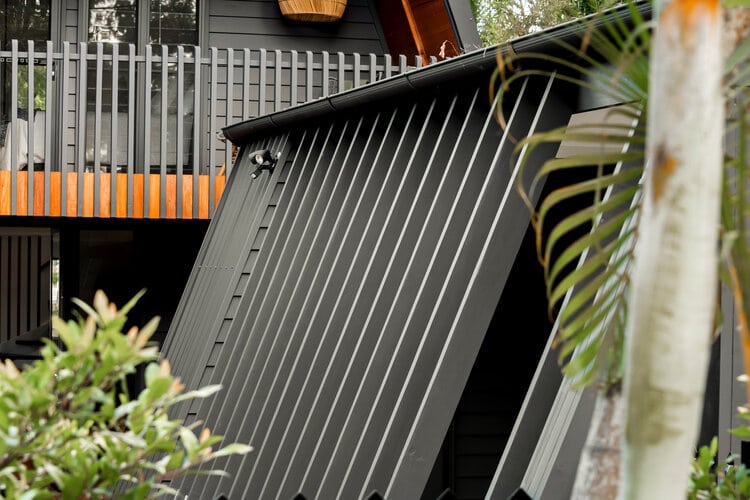 Grey outdoor area with timber features