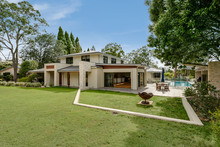 White double storey home