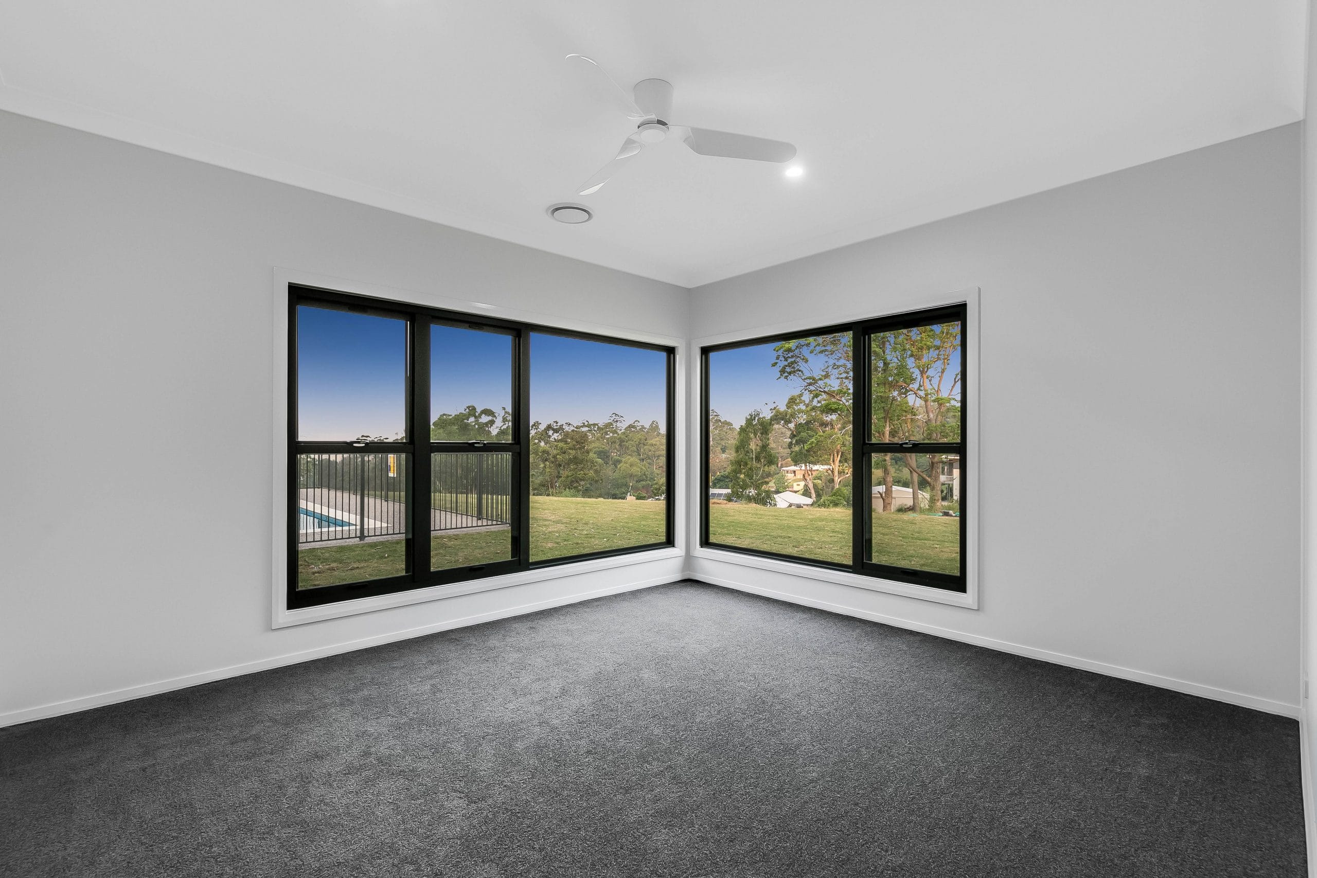 A newly finished empty room, ready for occupancy.